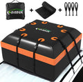 Car Rooftop Cargo Carrier Bag 15 Cubic Feet Waterproof Heavy Duty 800D PVC Soft-Shell Roof Carrier with Storage Bag and Protective Mat L470169