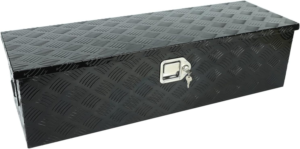 Black Aluminum 5 Bar Tread Underbody Toolbox with Lock Latch H49165