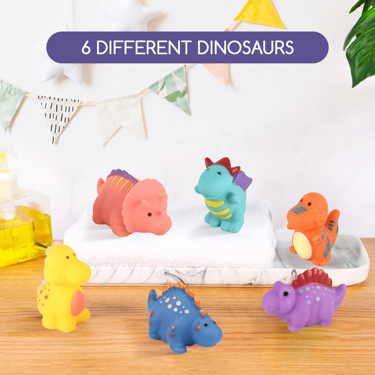 6 Pack Dinosaur Bathtub Toy Set Z8083