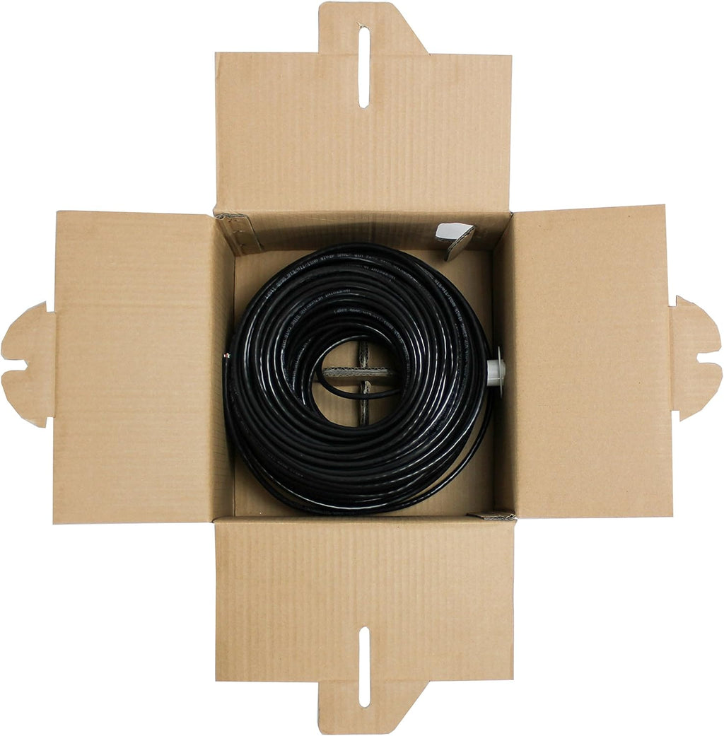 Cat6 Solid Bulk Ethernet Cable, 250ft, Black, 23AWG, UTP U210844