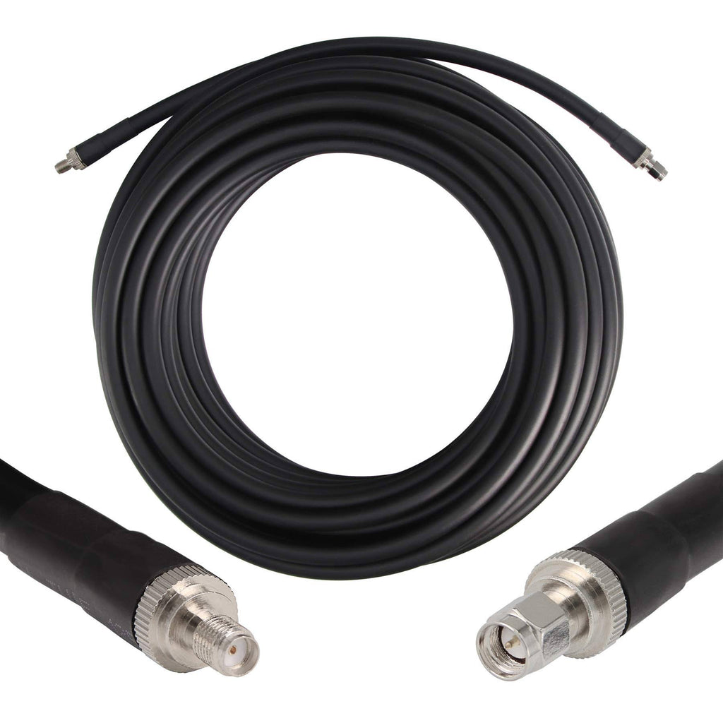 100 ft Low-Loss Coaxial Extension Cable (50 Ohm) SMA Male to SMA Female Y165