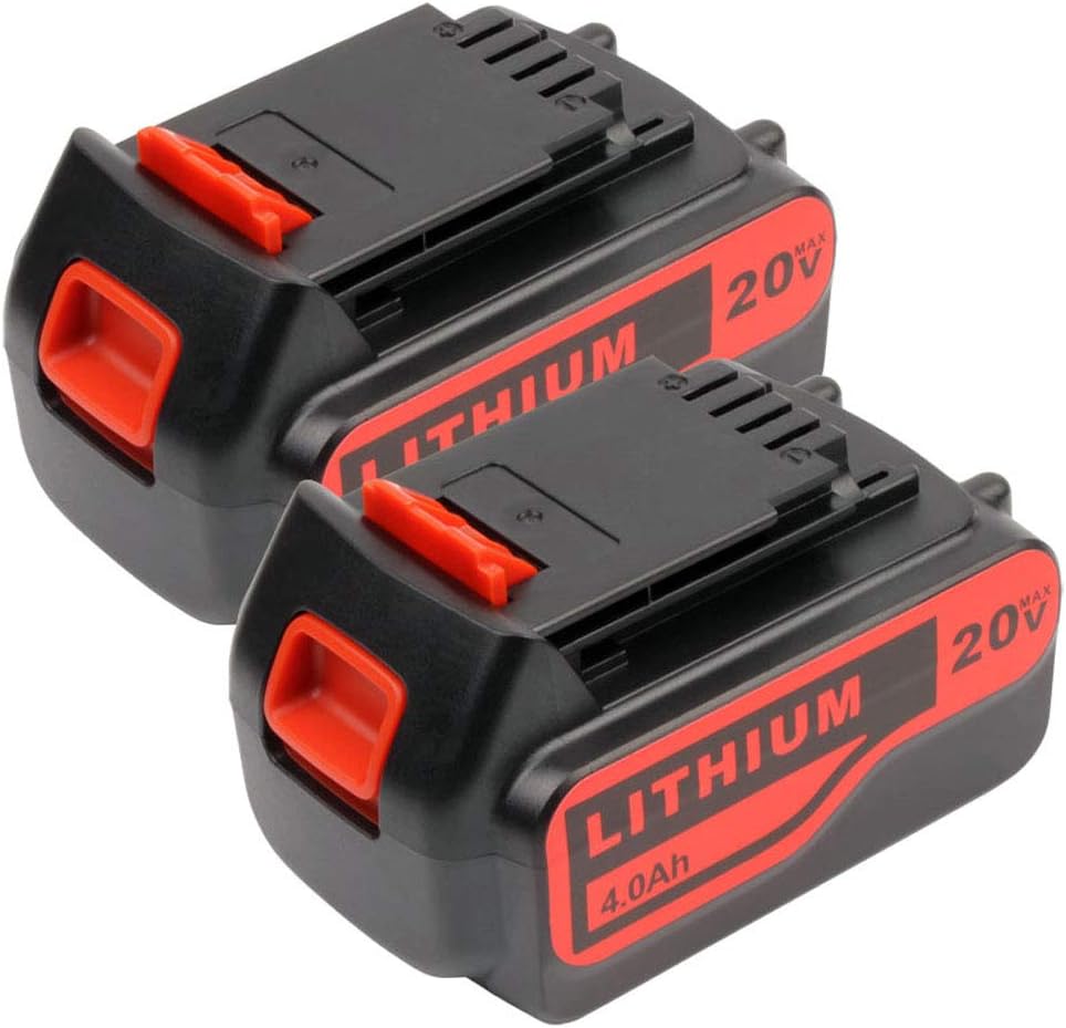 2 Pack 4.0Ah 20V Replacement Lithium Battery for Black and Decker Power Tools V830013