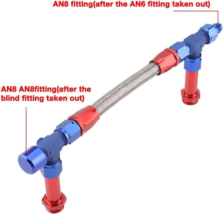 4150 Braided Dual Feed Fuel Line Kit with AN6 Adapter Aluminum Pack of 2 Y74035