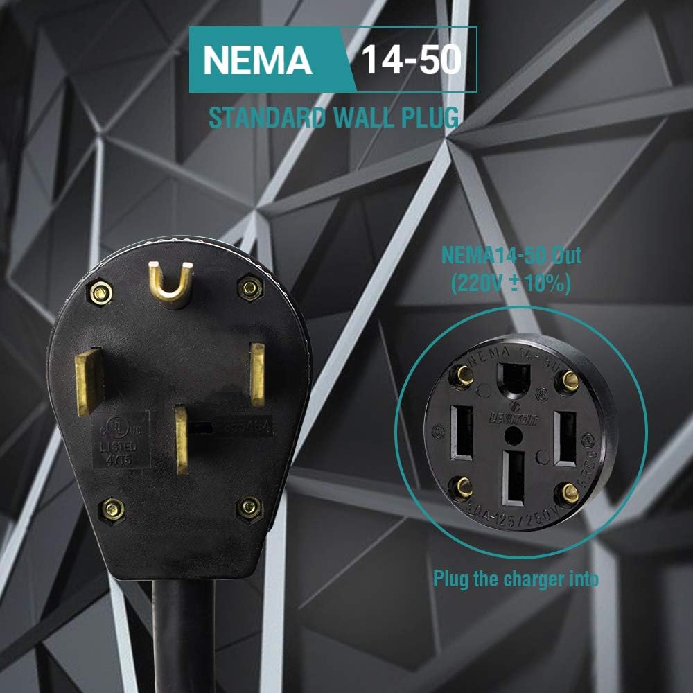 32 Amp Level 2 Portable EV Charger with NEMA14-50 25ft Cable Q82489