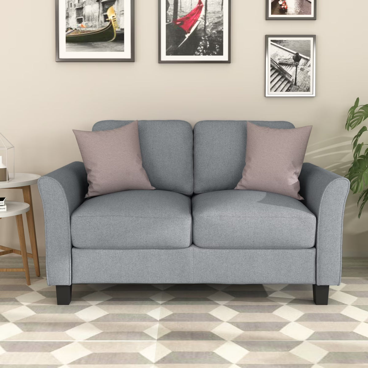Linen 2-Seater Loveseat Sofa Q3399