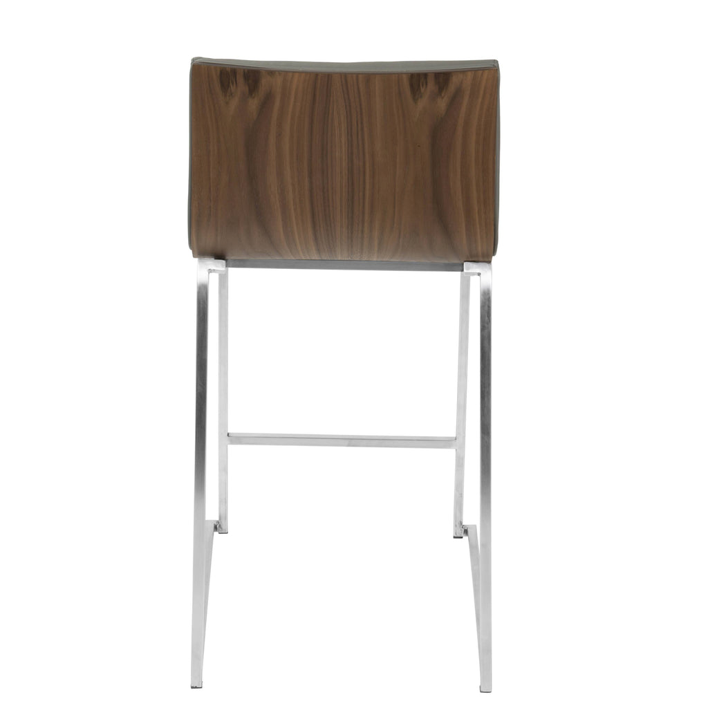Counter Stool Set of 2 Walnut Grey J976335