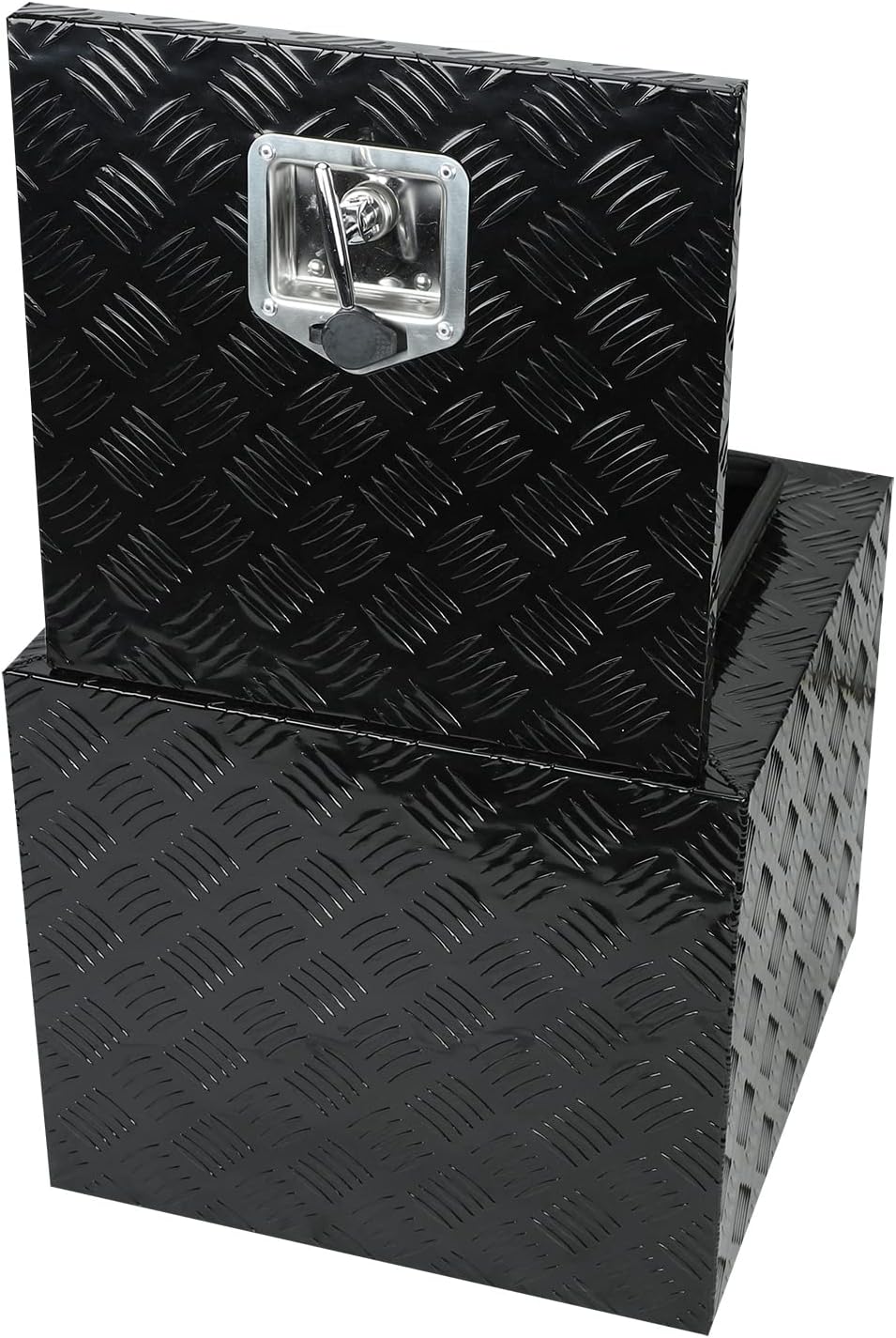 Black Aluminum 5 Bar Tread Underbody Toolbox with Lock Latch H49165