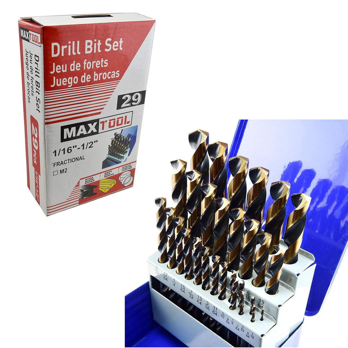 29 Piece High Speed Steel M2 Twist Drill Bit Set H78835