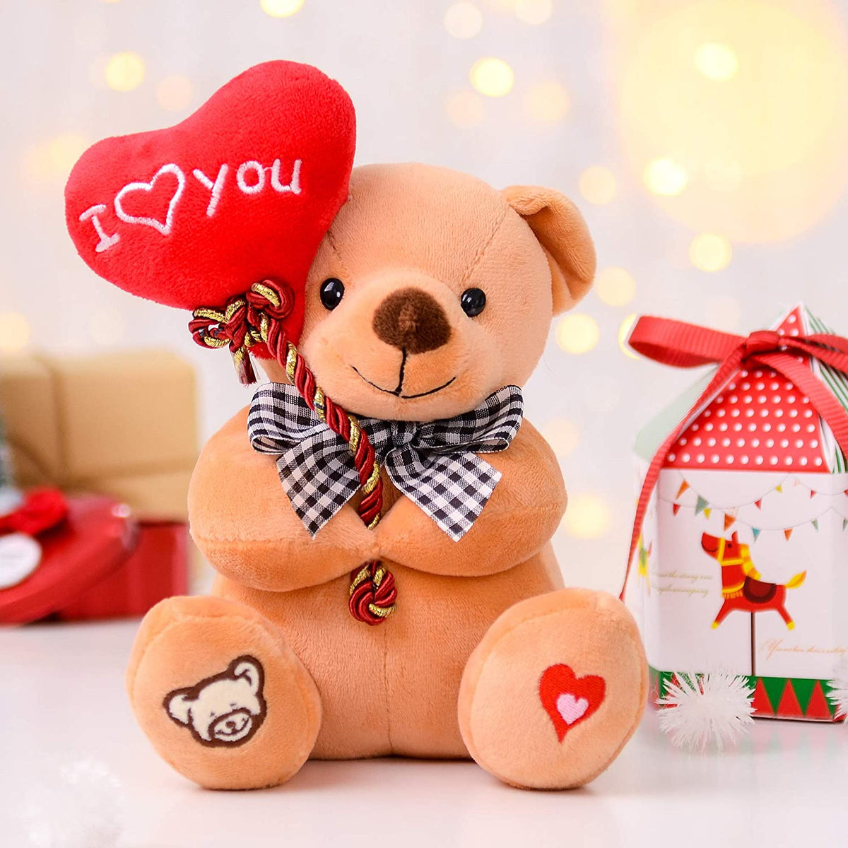 Brown 18cm Plush Teddy Bear with Heart Q98269