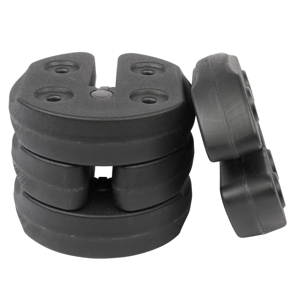 4 Pieces Black Tent Shade Canopy Water Fillable Weight Plates P439952