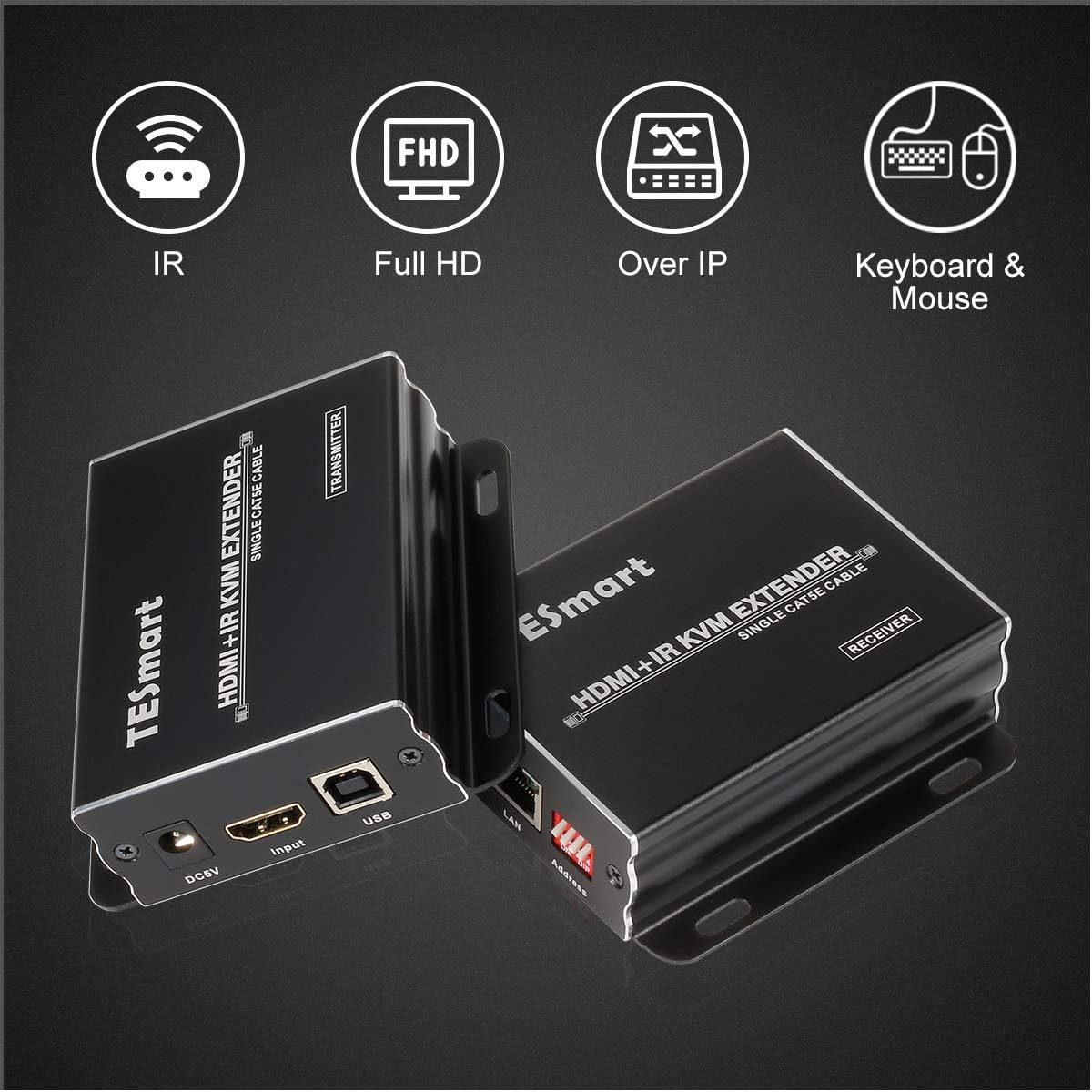 1080P HDMI KVM Extender over IP Cat5e Cat6 with IR Pass Through G707