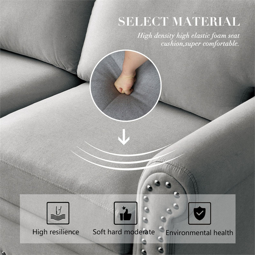 Gray Linen Fabric Storage Sofa K99632