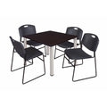 42x22 Square Breakroom Table with 4 Stack Chairs N228955