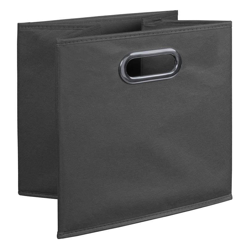 Medium Oak Square Folding Bookcase with Folding Fabric Bins G31403
