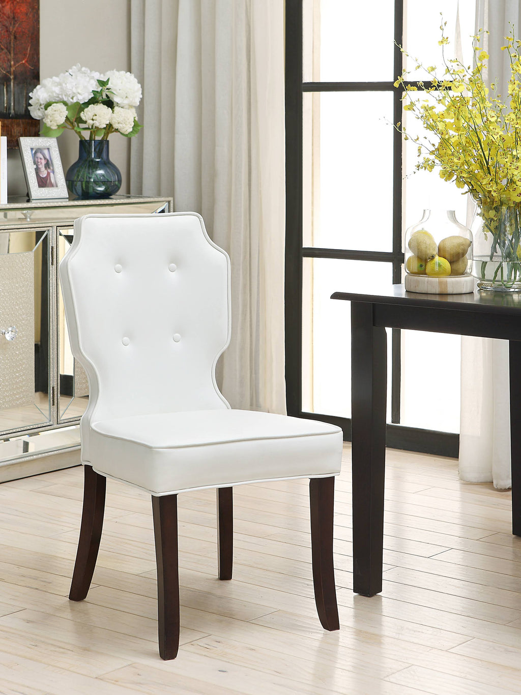 Tufted Dining Side Chair Set of 2 Black O411737