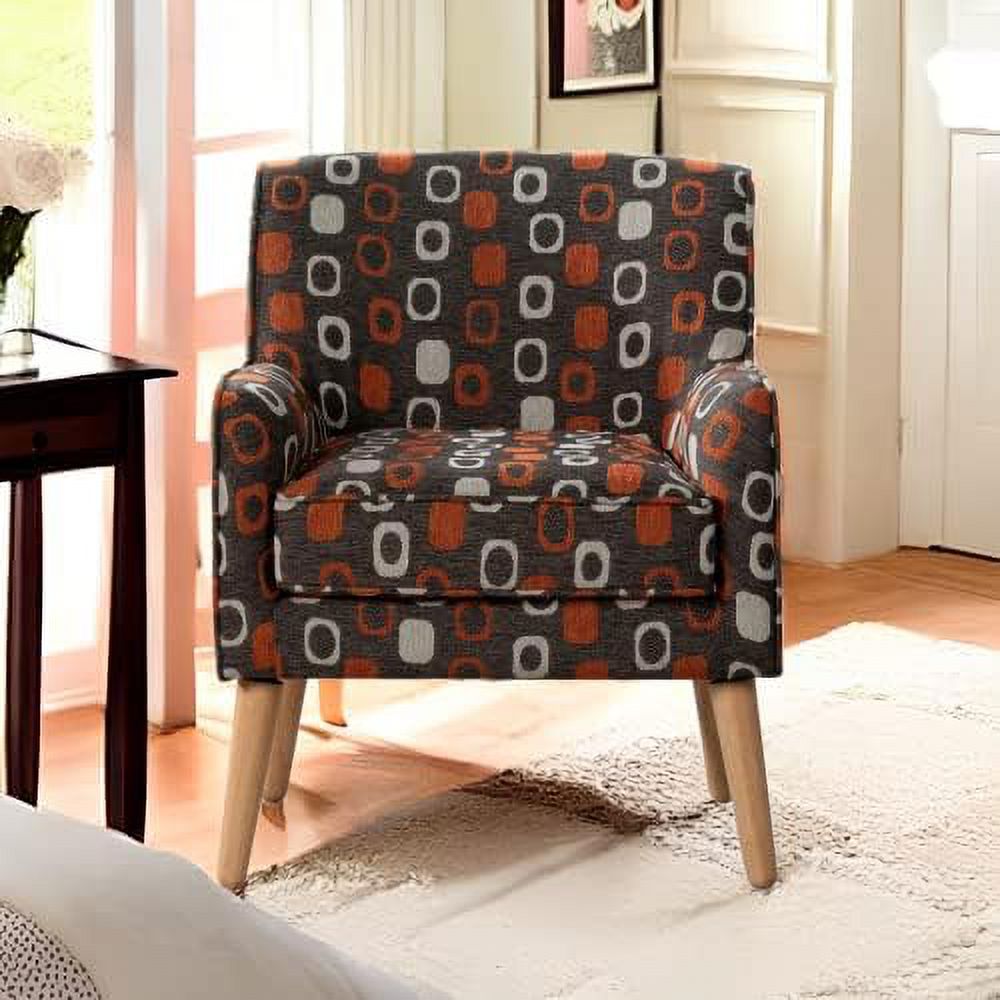 Grey Pattern Linen Fabric Accent Chair C87956