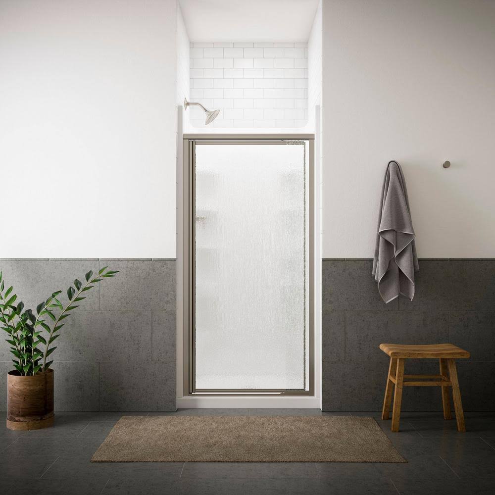 Brushed Nickel Framed Pivot Shower Door S711826