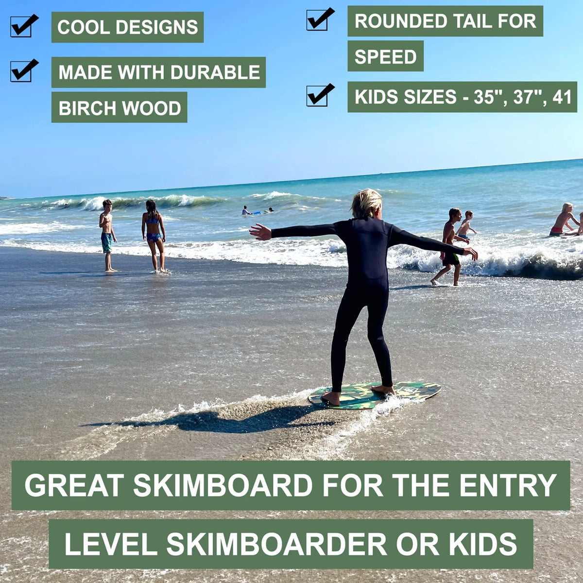 37" Camouflage Wooden Skimboard L40201