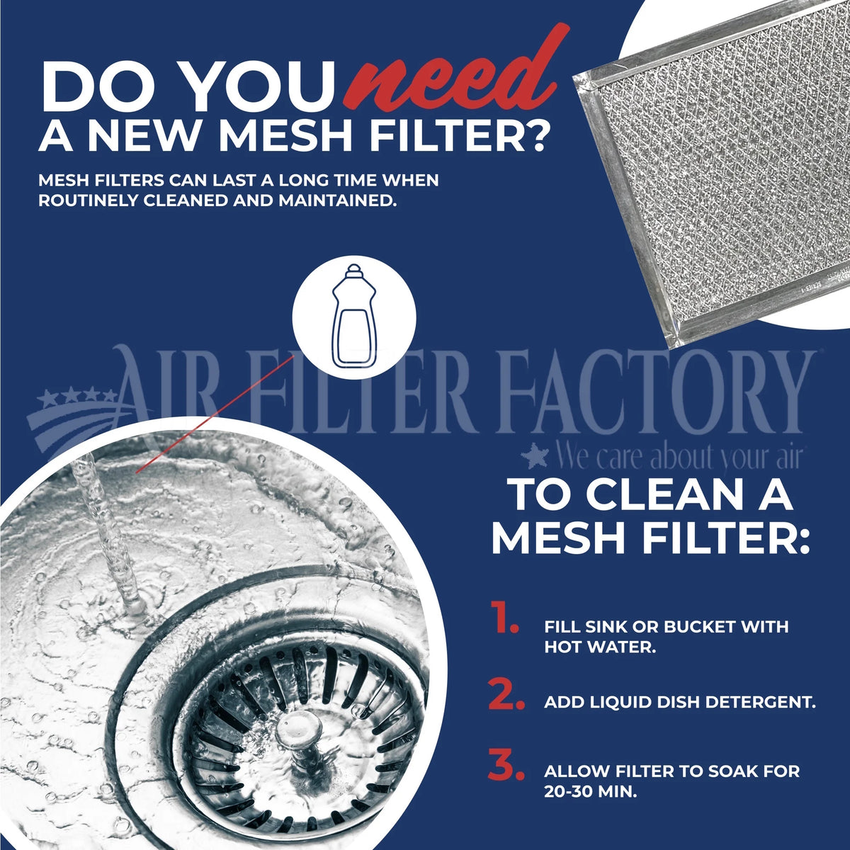 11-5/8 x 24-5/8 x 3/8 Range Hood Aluminum Grease Filter G283