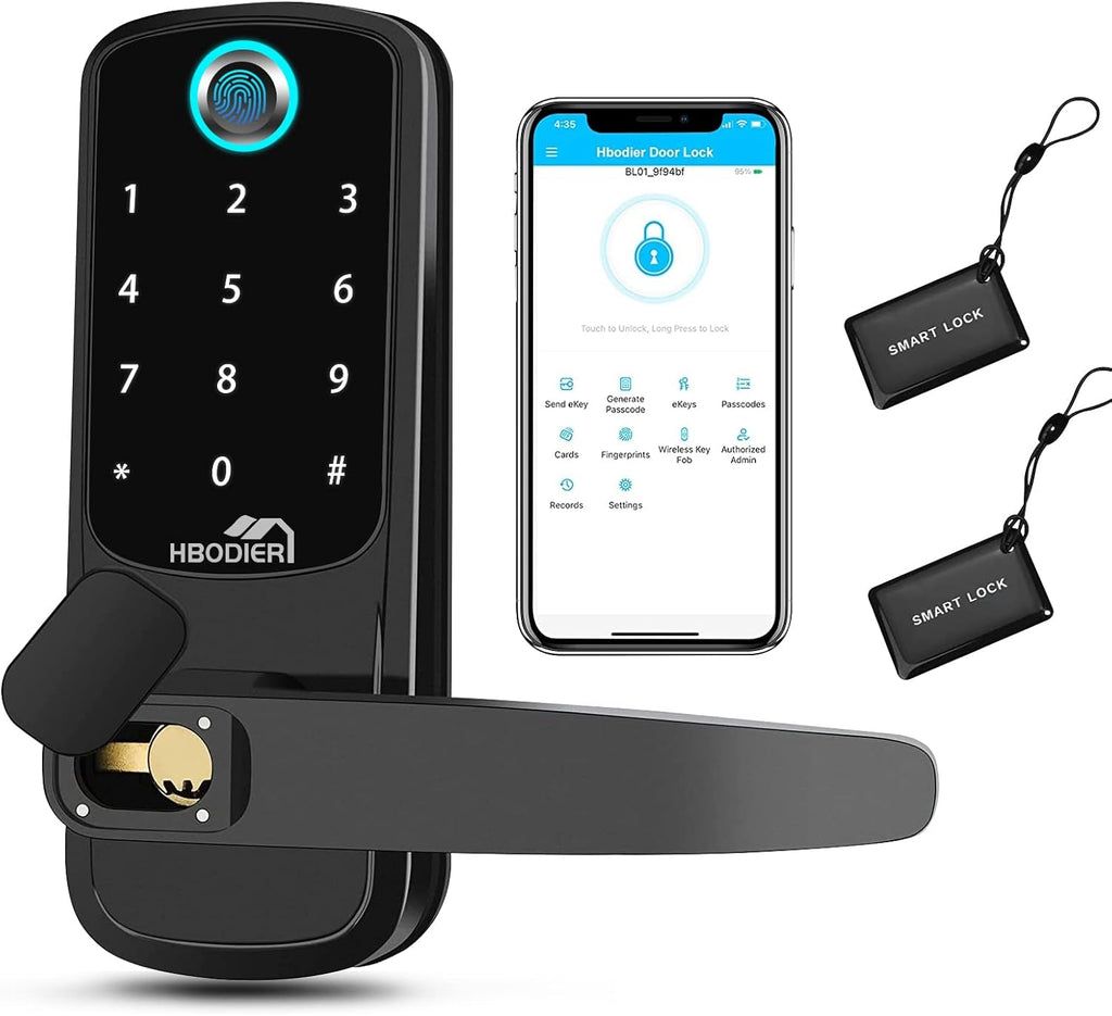 Black 5-in-1 Smart Door Lock with Keypad T94778