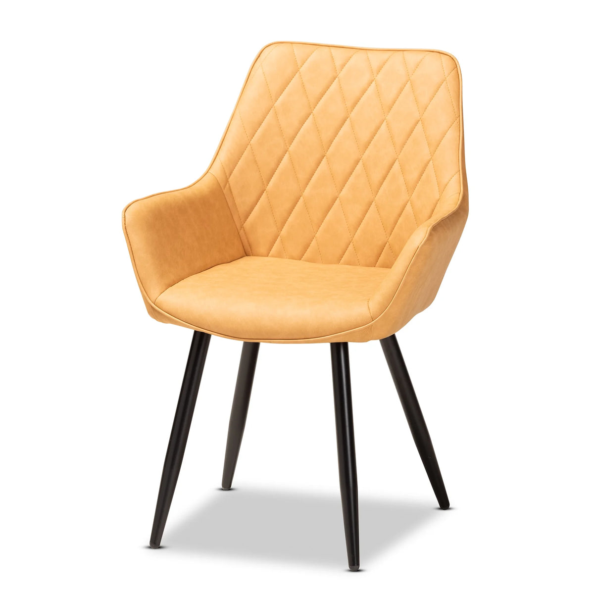 Tan Faux Leather 4-Piece Dining Chair Set P603455