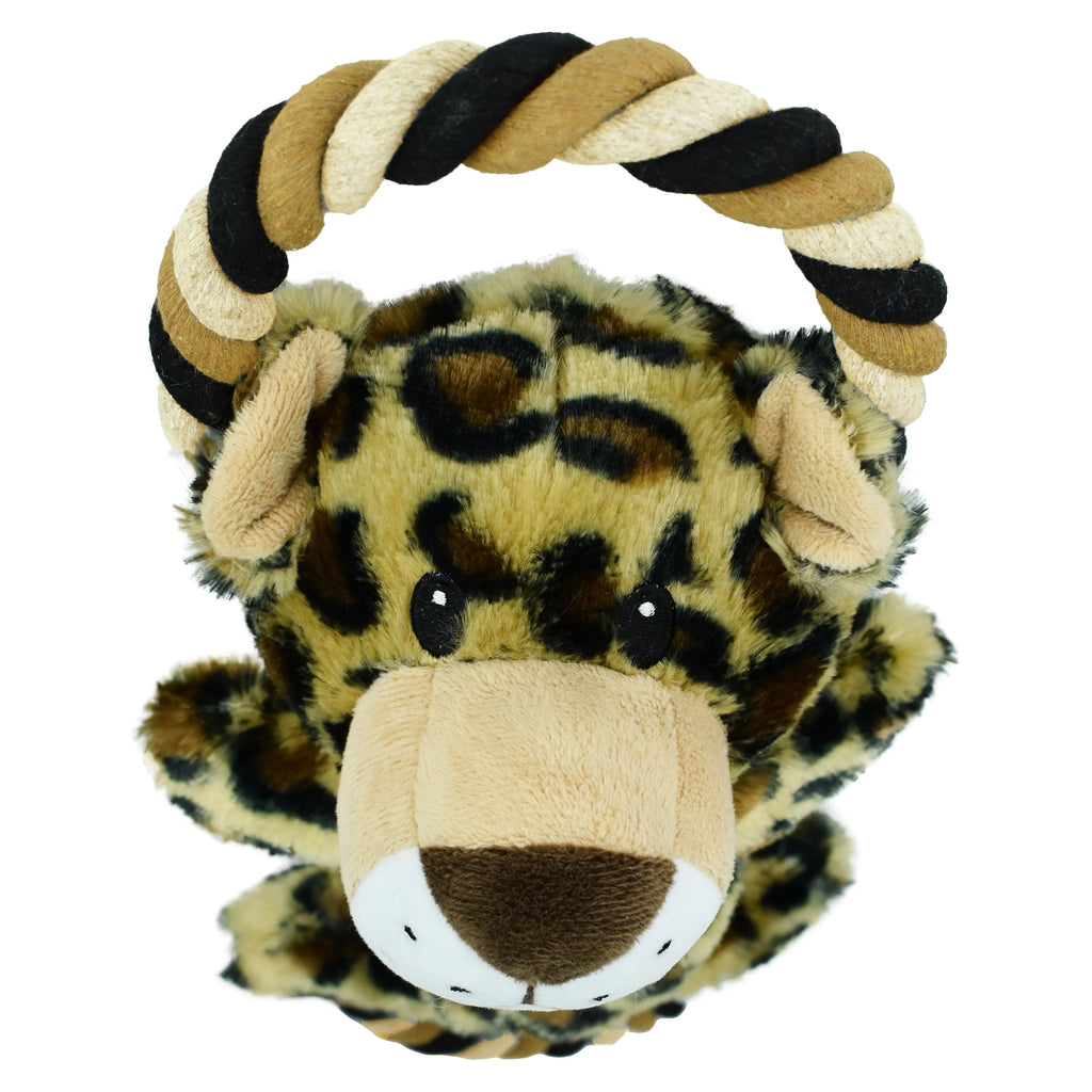 Leopard Dog Toy with Rope J959902