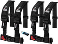 Set of 2 Black 4-Point 3 H-Style Harness With Sternum Clip D2832
