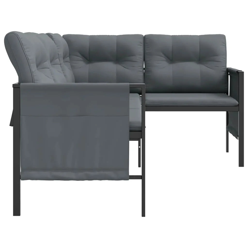 Anthracite Steel and Textilene Patio Corner Sofa W338896