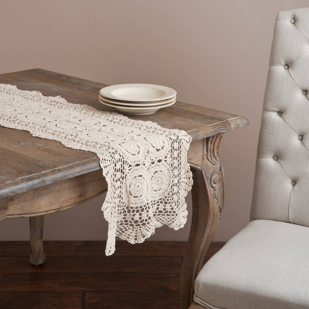 Handmade Crochet Lace Table Linens Grey D60534