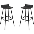 Iron and Acacia Wood Barstools (Set of 2) Dark Gray H233