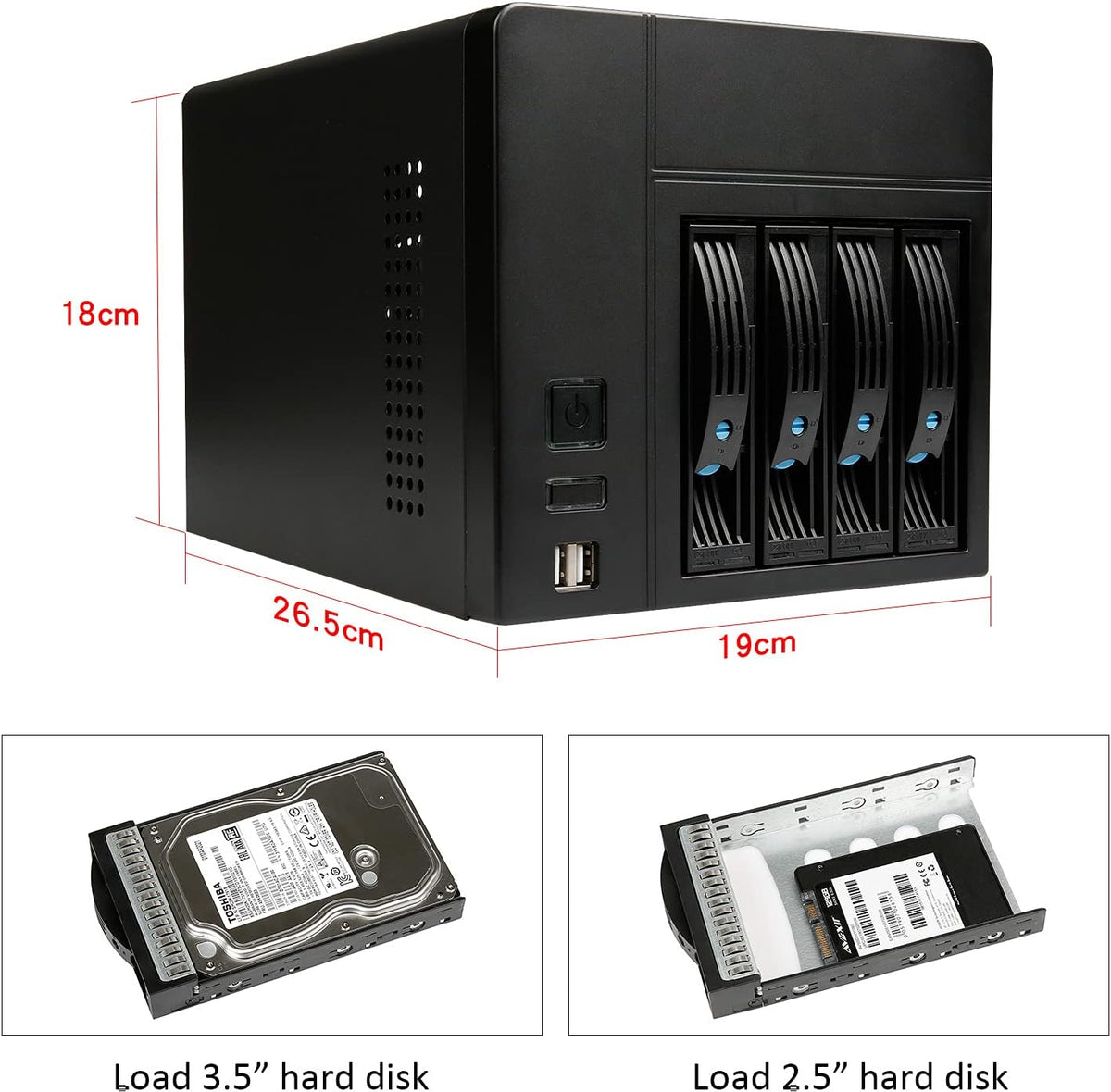 NAS 4-Bay Chassis Computer Case Z70393