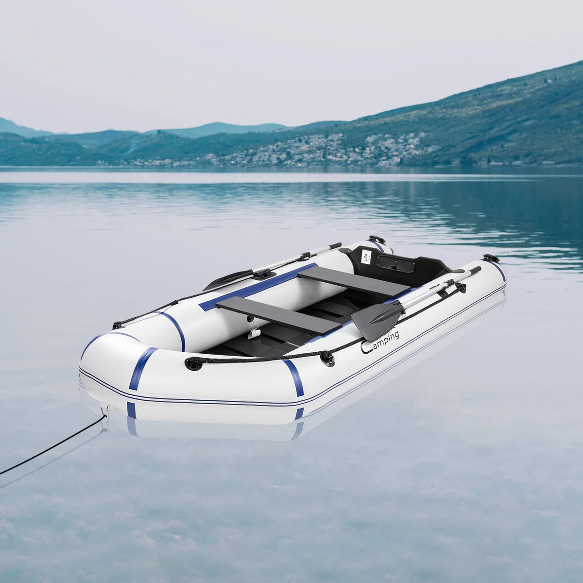 10ft Inflatable Boat, Gray/White M26407