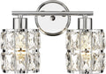 Chrome Finish 2-Light Crystal Vanity Light Fixture X191855