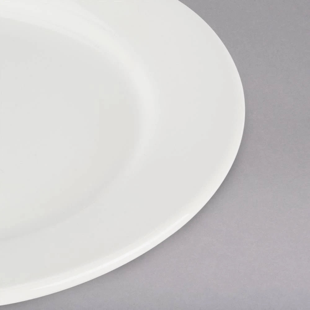 12/Case 10x22 Eggshell Wide Rim China Plate Z8302