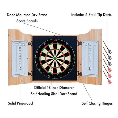 Dart Cabinet Set with Darts and Board A66637