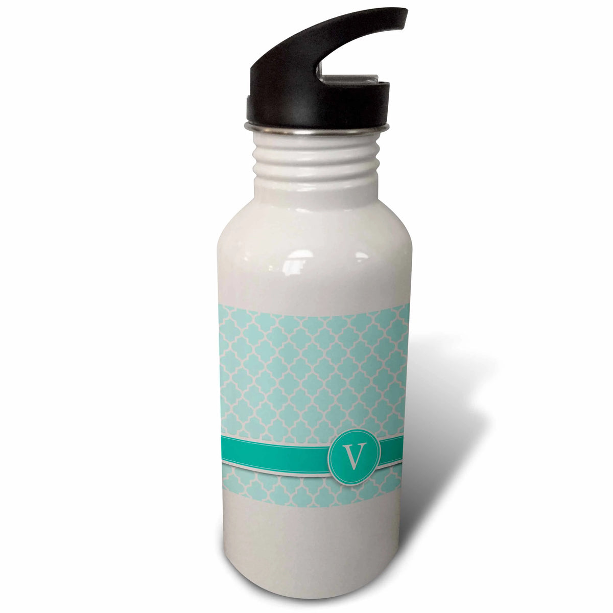 Aqua Blue Quatrefoil Pattern 21 oz Sports Water Bottle R323968