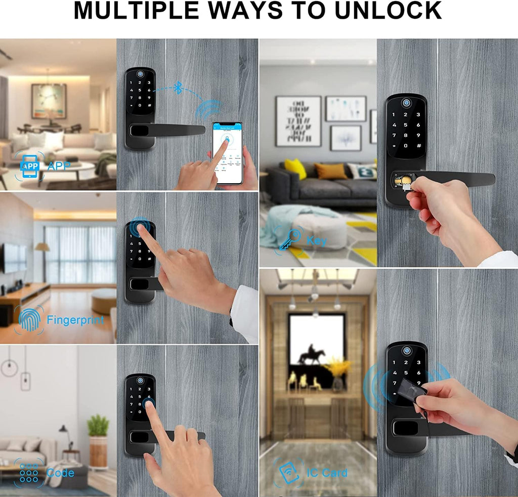 Black 5-in-1 Smart Door Lock with Keypad T94778