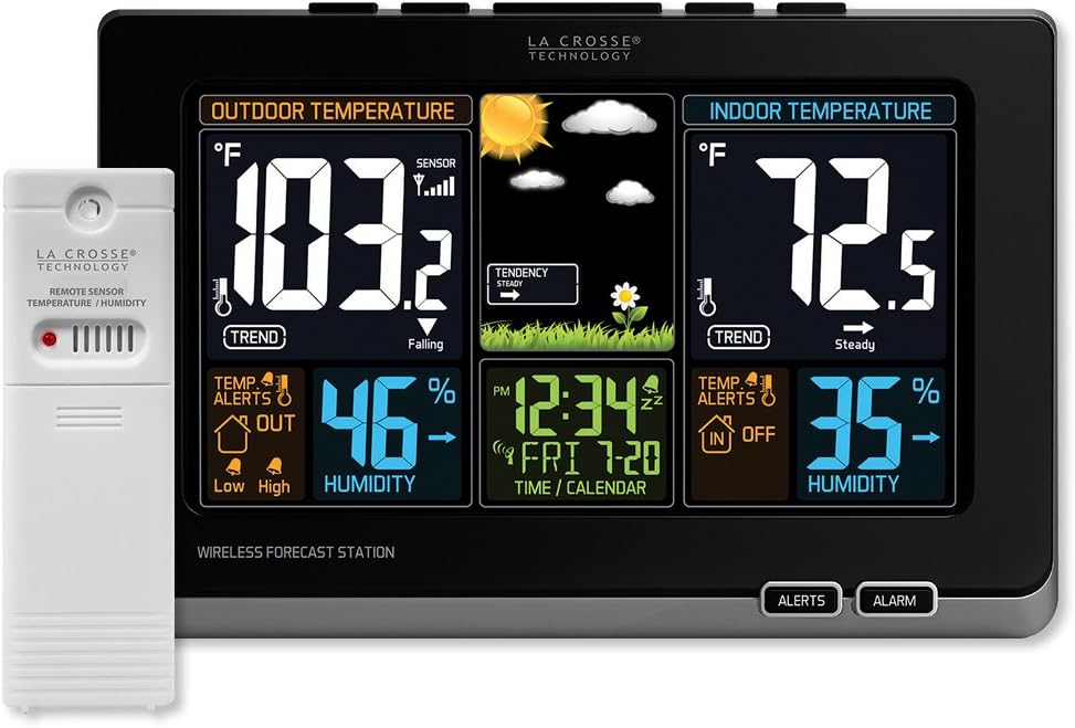 Black Wireless Atomic Digital Color Forecast Station L7284