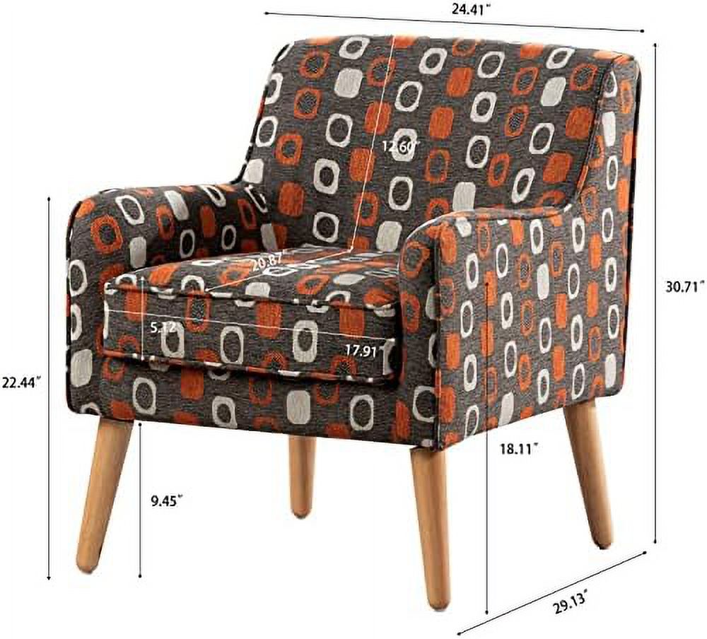 Grey Pattern Linen Fabric Accent Chair M761707