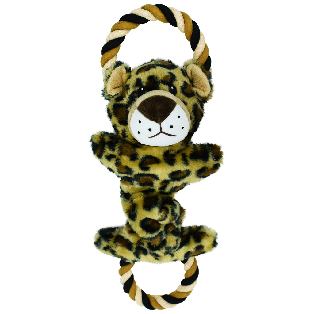 Leopard Dog Toy with Rope J959902