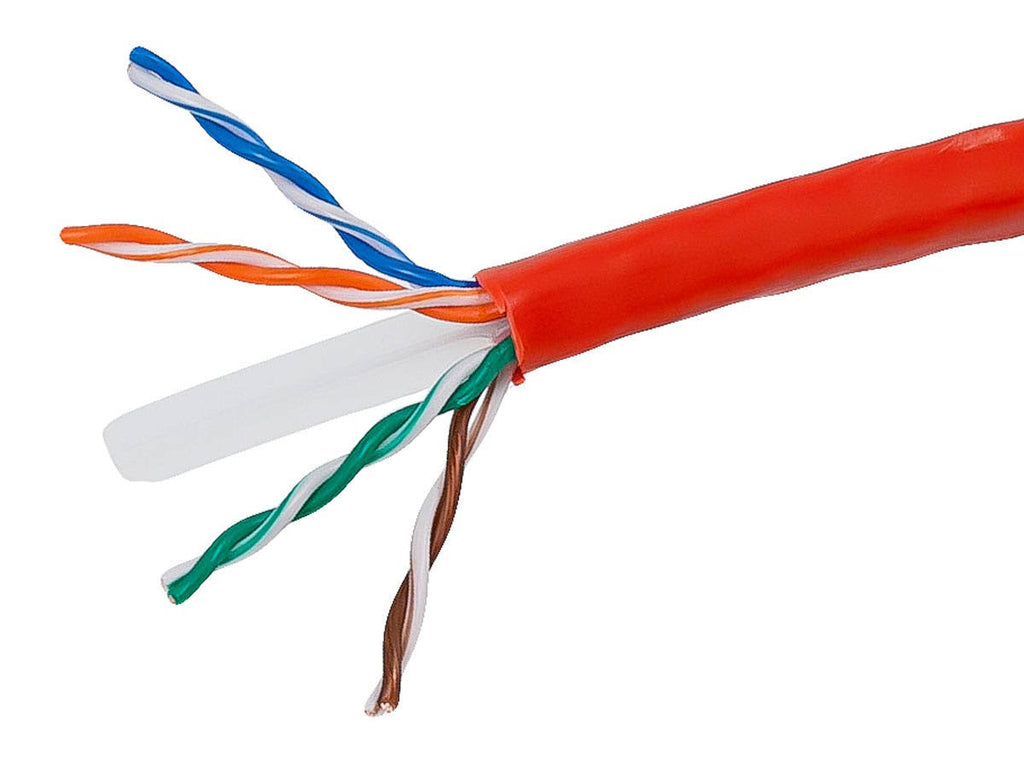 Red 1000ft 23AWG Cat6 UTP Solid Bulk Ethernet Cable T7242