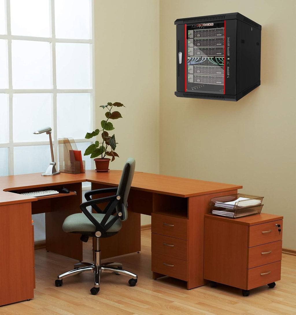 15 U Locking Wall Mount Server Rack Enclosure with Casters and Shelf U21048