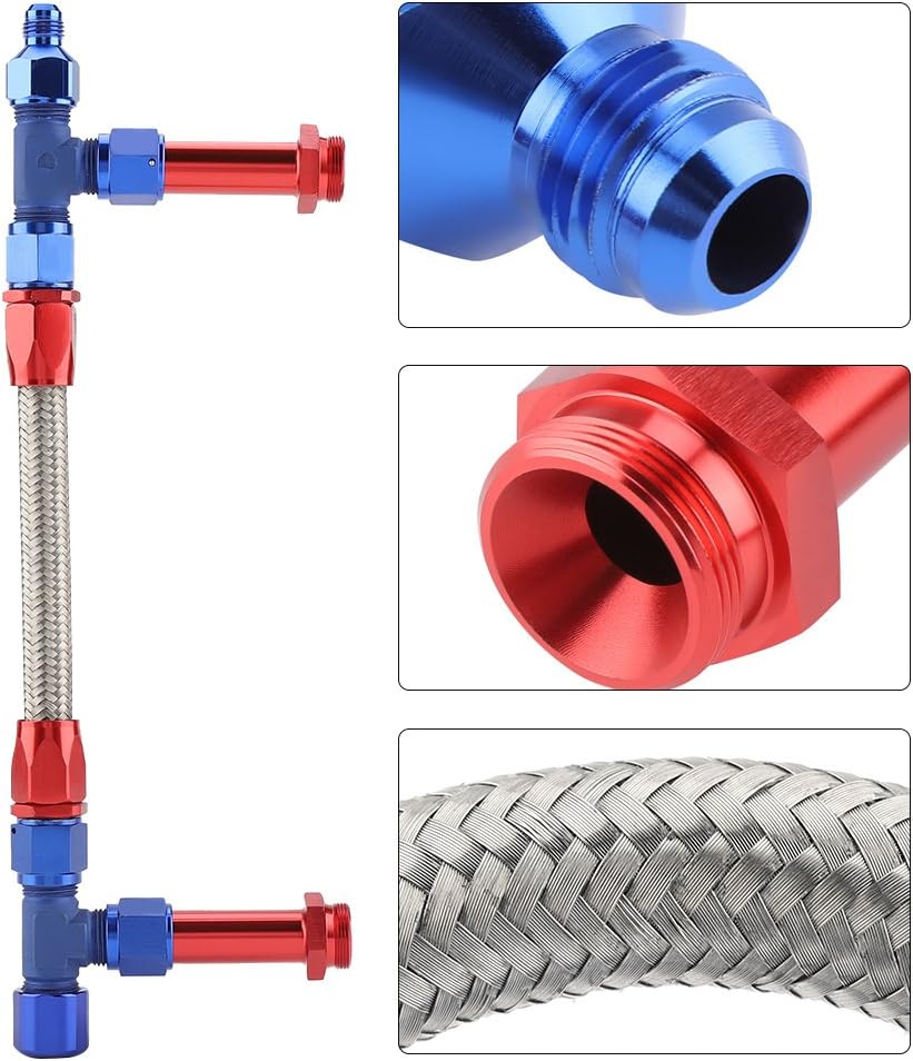 4150 Braided Dual Feed Fuel Line Kit with AN6 Adapter Aluminum Pack of 2 Y74035
