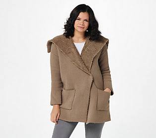 Large Moss Shearling Coat U941