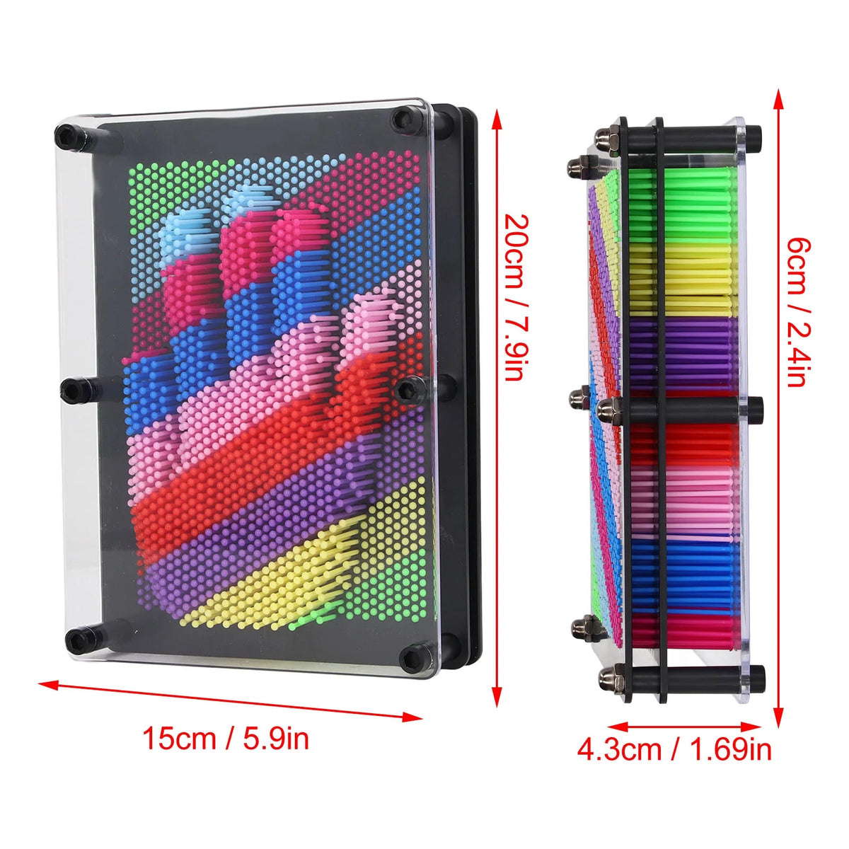 3d Pin Art Toy with Black border F51554