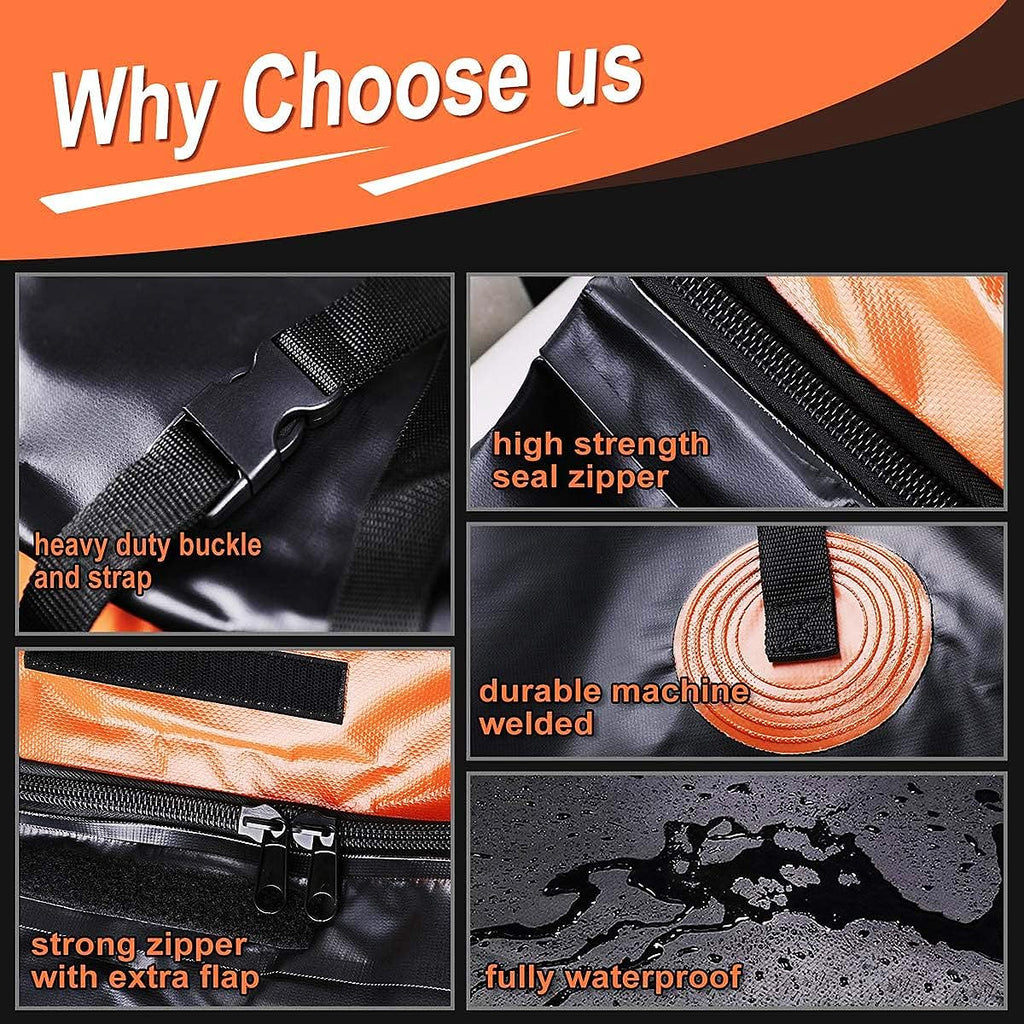 Car Rooftop Cargo Carrier Bag 15 Cubic Feet Waterproof Heavy Duty 800D PVC Soft-Shell Roof Carrier with Storage Bag and Protective Mat L470169