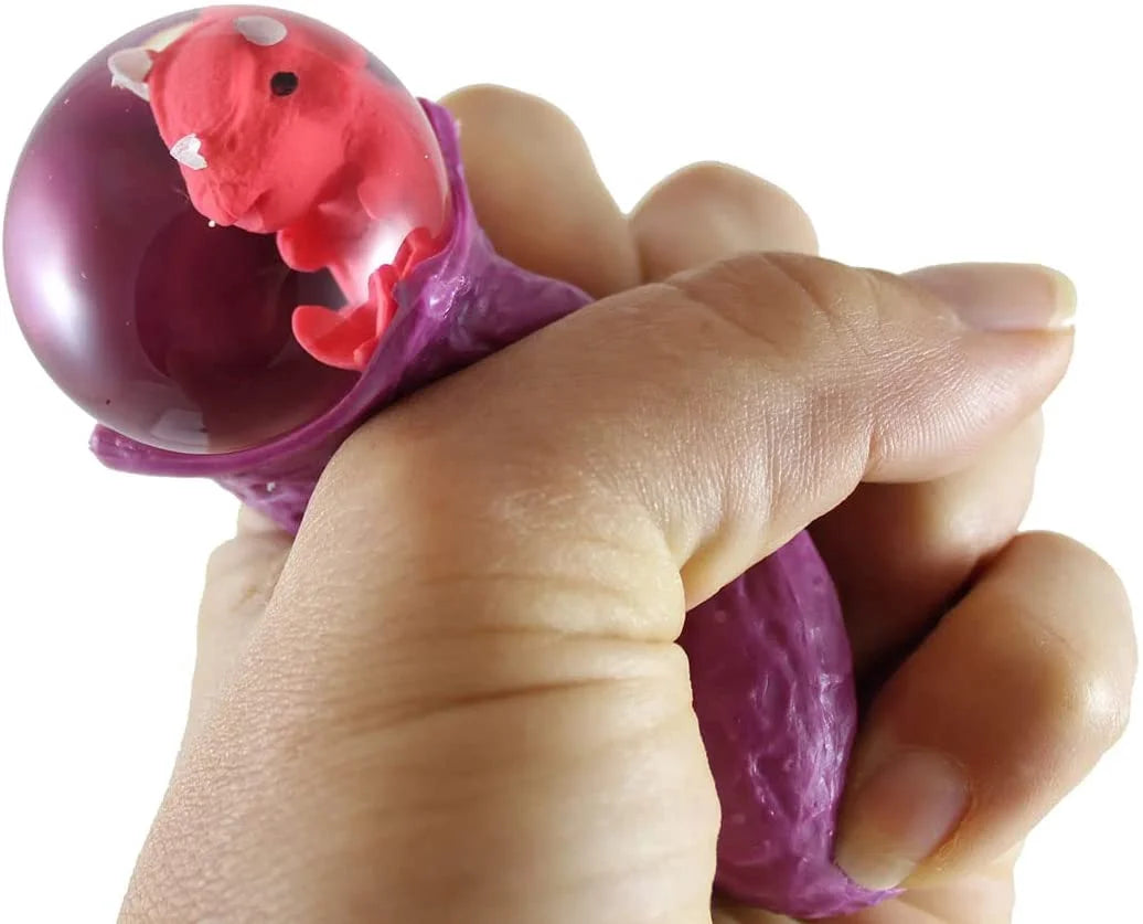 Set of 4 Hatching Dinosaur Egg Squeeze Stress Ball Sensory Fidget Toy Q486391