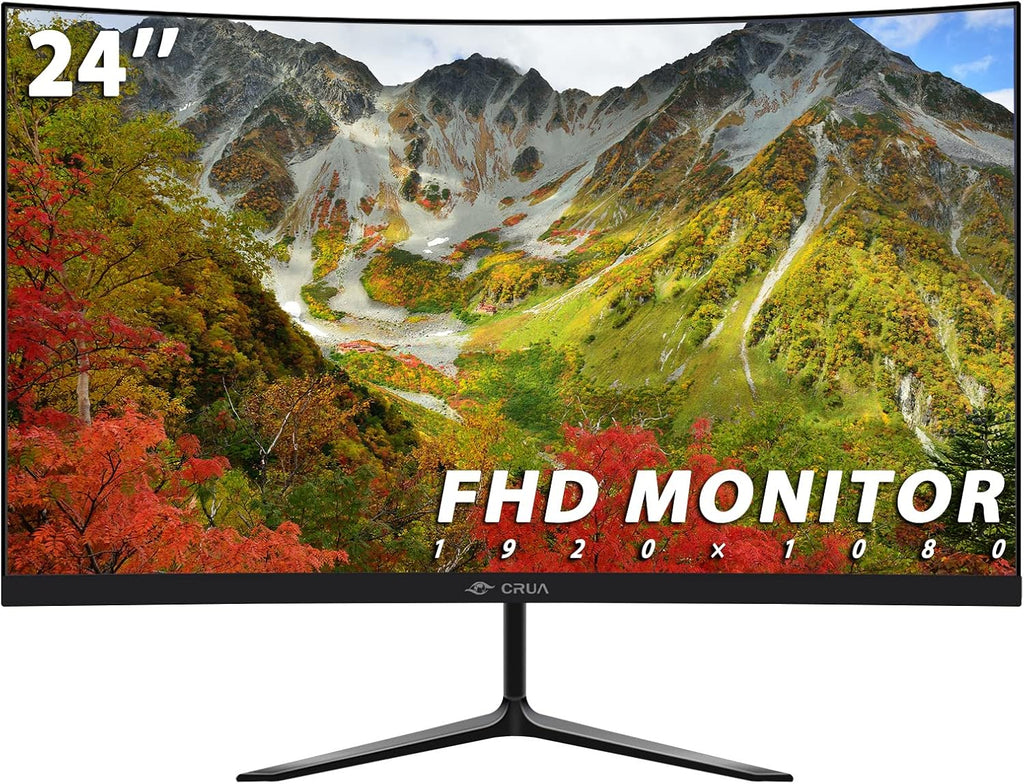 24 Inch Curved FHD LED Computer Monitor, Black W94663