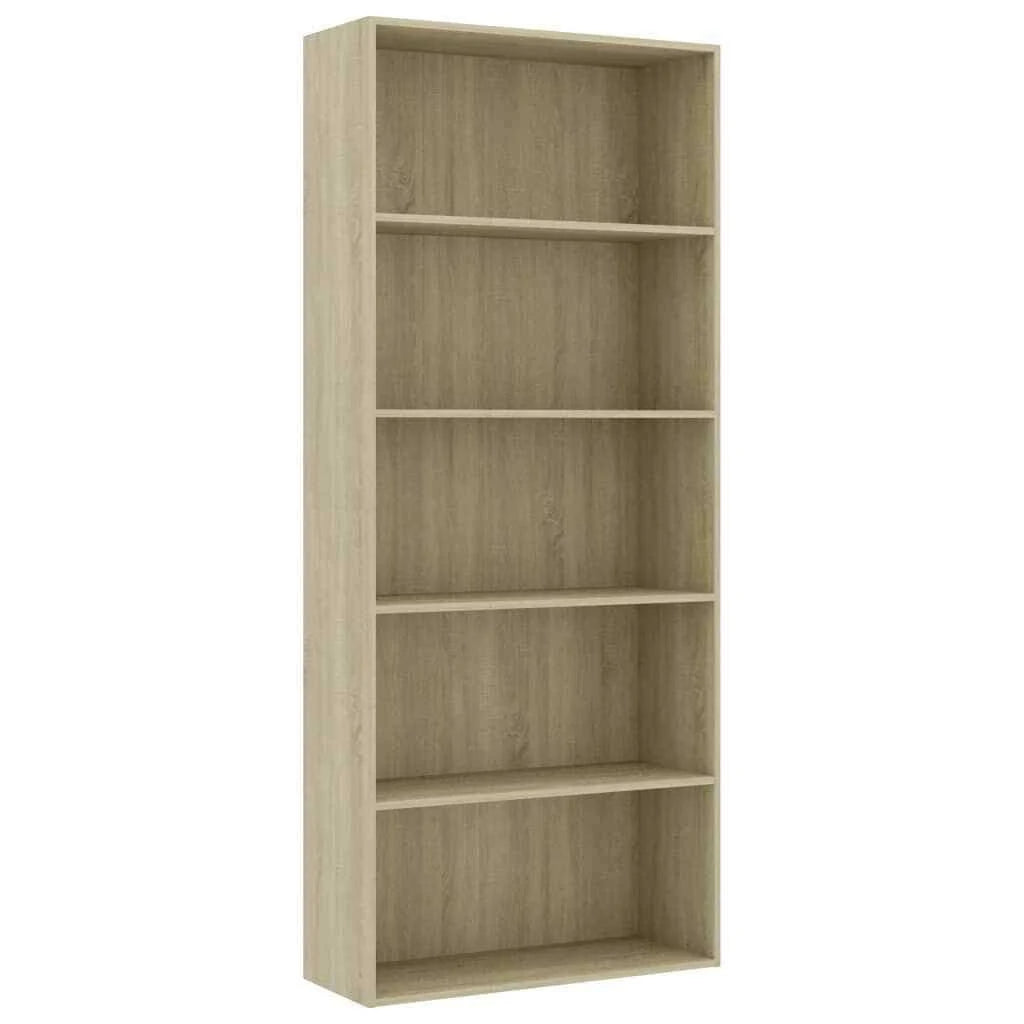 5-Tier Book Cabinet Sonoma Oak Chipboard F3937