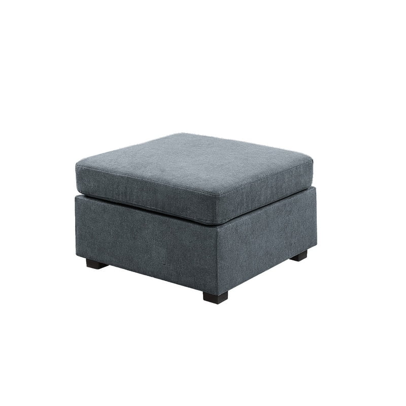 Gray Woven Fabric 7-Seater Sectional Sofa with Ottomans X37343
